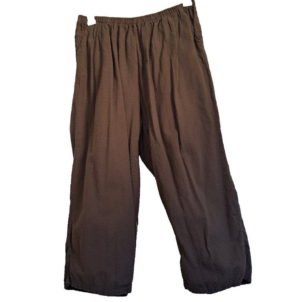 fresh produce Brown Cropped Wide-Leg Pants